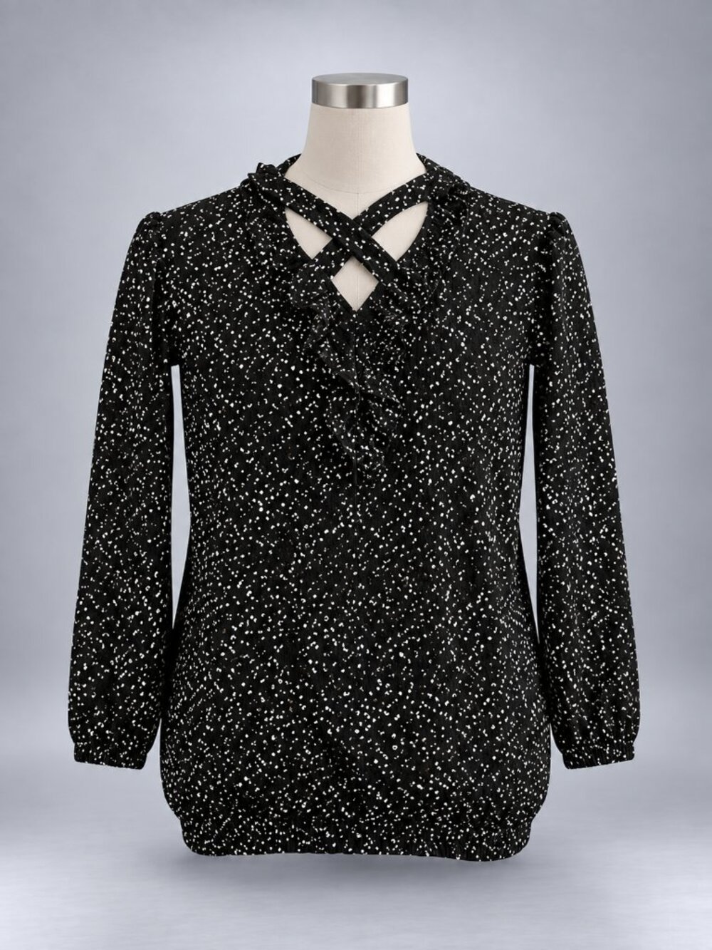 Jack By BB Dakota Madge Criss Cross Sweater Womens XS Black Marl Strappy Back